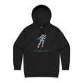 Alien Invasion, We Come In Peace Women's AS Colour Hoodie Black Womens Hoodie Printed In Australia Sci Fi