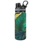 Tropical Leaves - Insulated Water Bottle with Dual-Use Lid (18oz) One Size Insulated Water Bottle with Dual-Use Lid (18oz) Printed Offshore