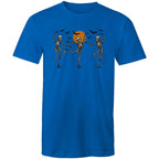 Skeleton Dance, Halloween - Mens T-Shirt Bright Royal Mens T-shirt Halloween Printed In Australia