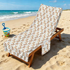 Quokkas Beach Chair Towel Cover with Side Pockets