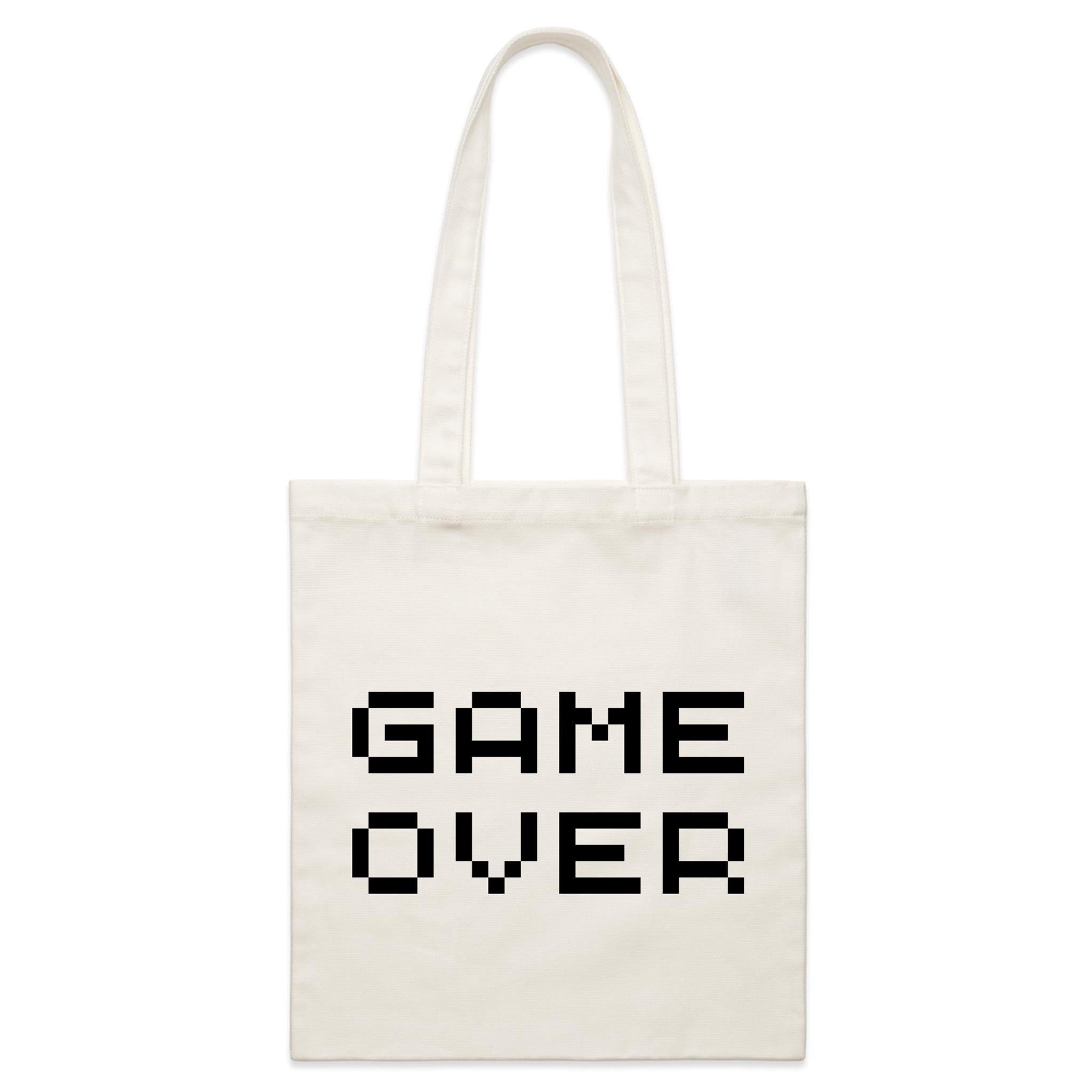 Game Over - Parcel Canvas Tote Bag Default Title Small Tote Bag Games Printed In Australia