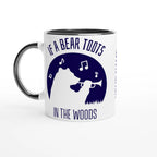 Personalised - If A Bear Toots In The Woods, Trumpet Player - White 11oz Ceramic Mug Ceramic Black Personalised Mug animal customise Globally Fulfilled Music personalise