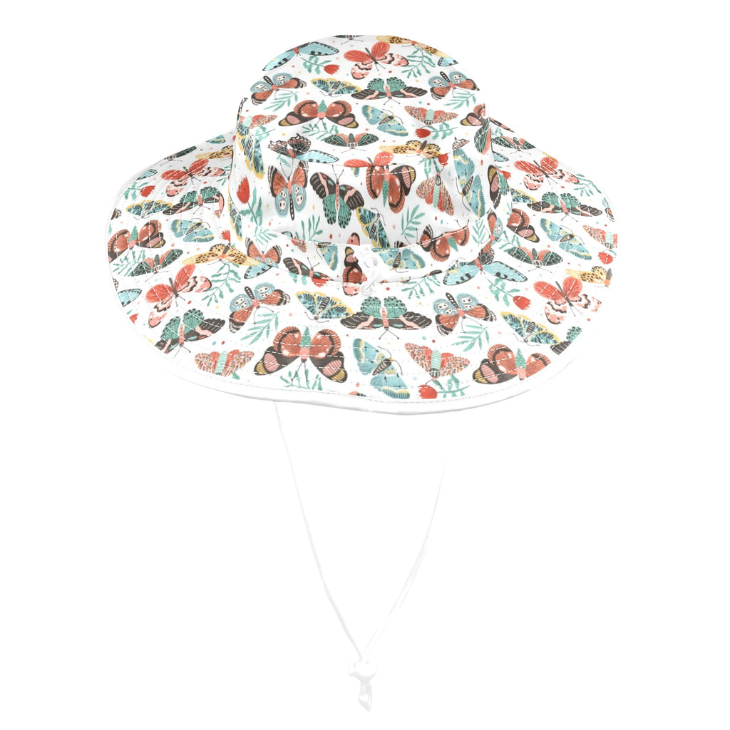 Pretty Moths And Butterflies Wide Brim Bucket Hat Wide Brim Bucket Hat animal Printed Offshore