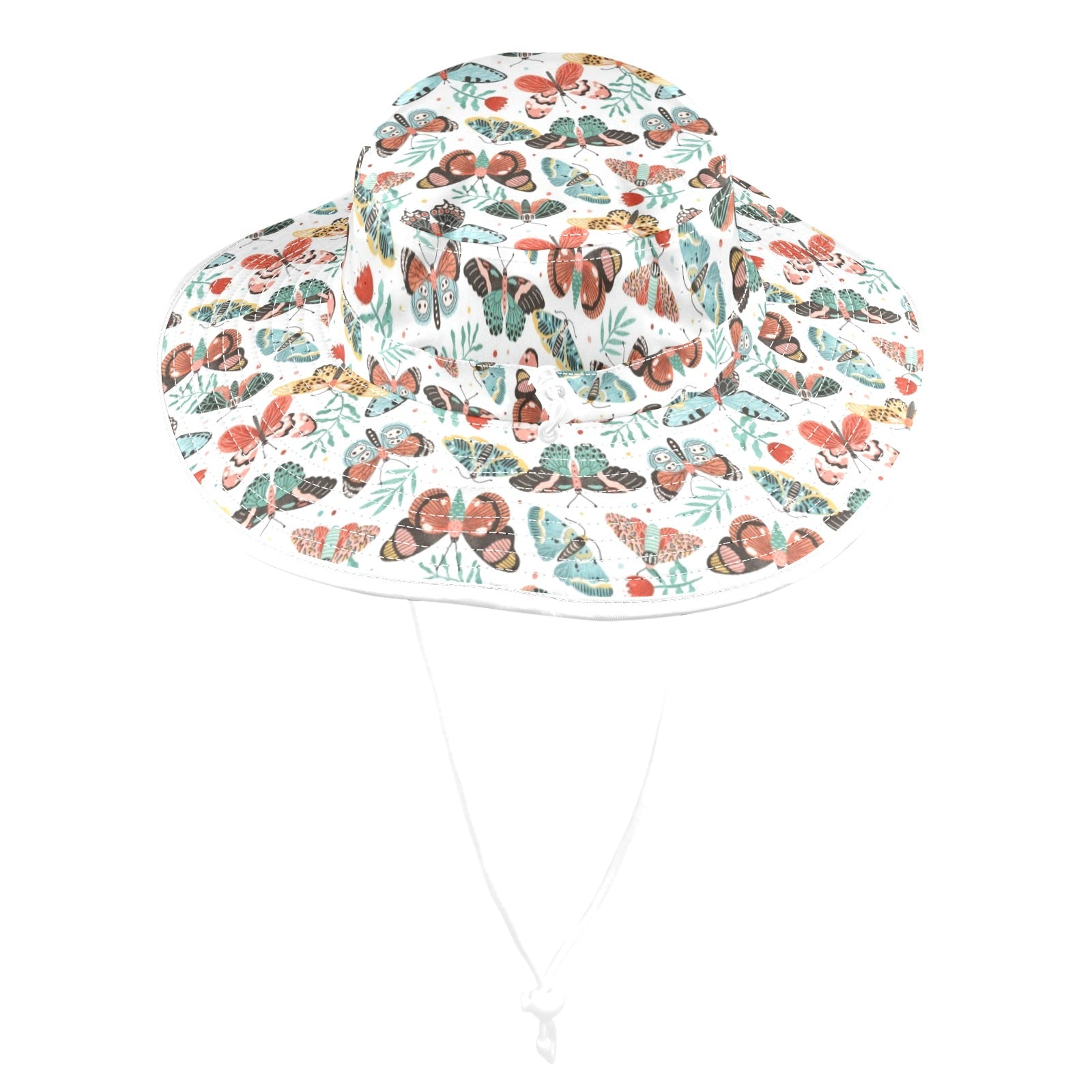 Pretty Moths And Butterflies Wide Brim Bucket Hat Wide Brim Bucket Hat animal Printed Offshore