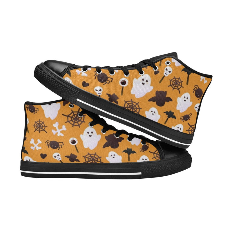 Halloween Ghosts Men's High Top Canvas Shoes Men's Classic High Top Canvas Shoes Halloween Printed Offshore