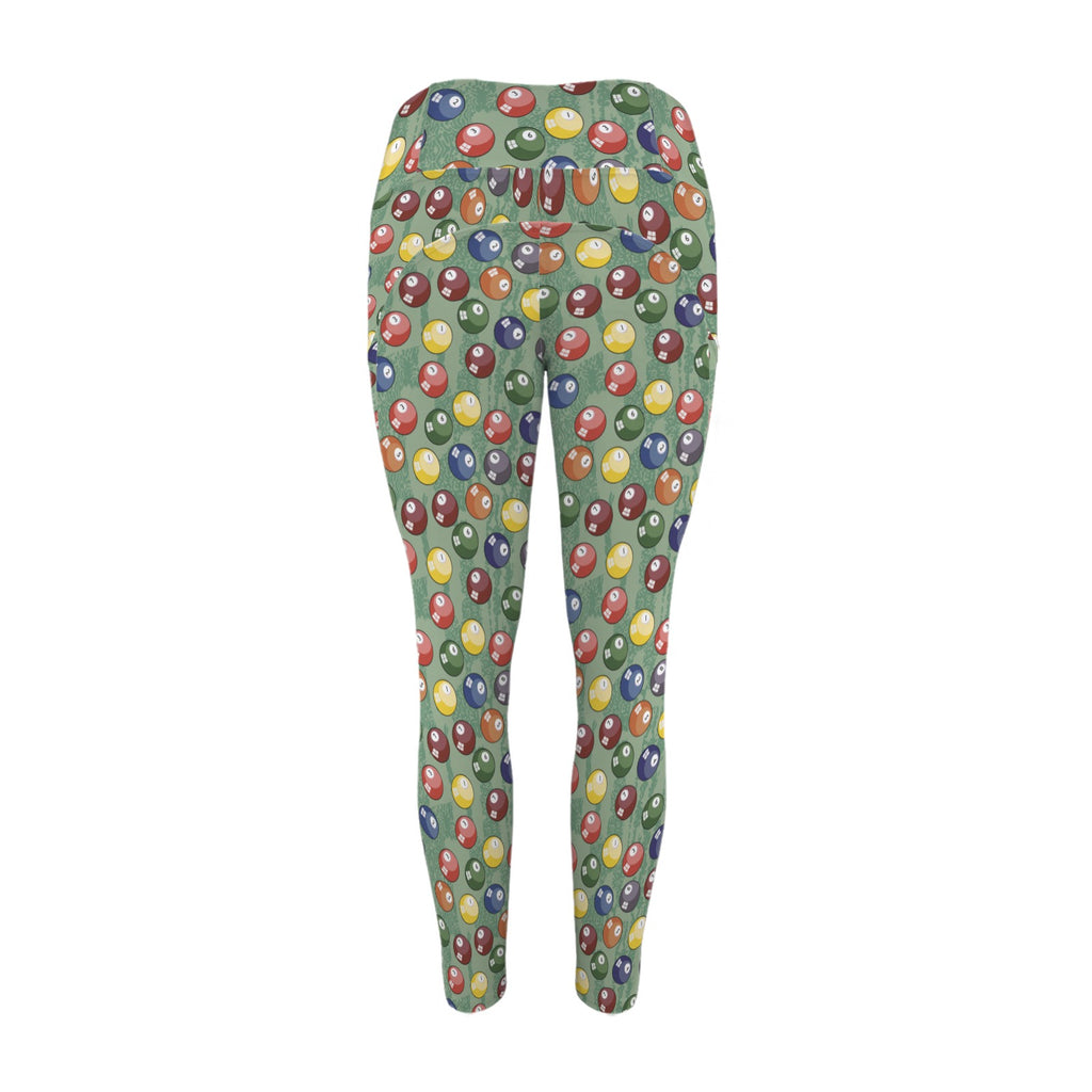 Pool Balls - Women's High Waist Pockets Yoga Leggings