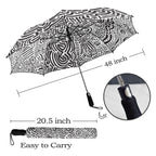 Black And White - Semi-Automatic Foldable Umbrella (Model U12) Semi-Automatic Foldable Umbrella (U12)