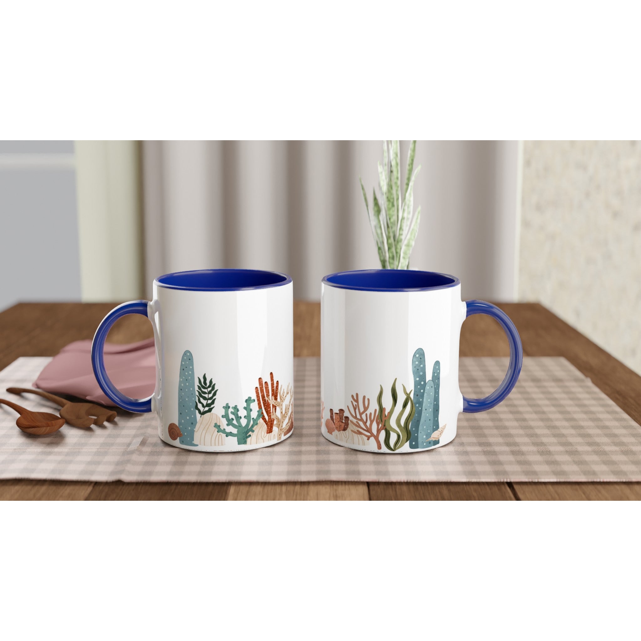 Coral Garden - White 11oz Ceramic Mug with Colour Inside Colour 11oz Mug Environment Globally Fulfilled