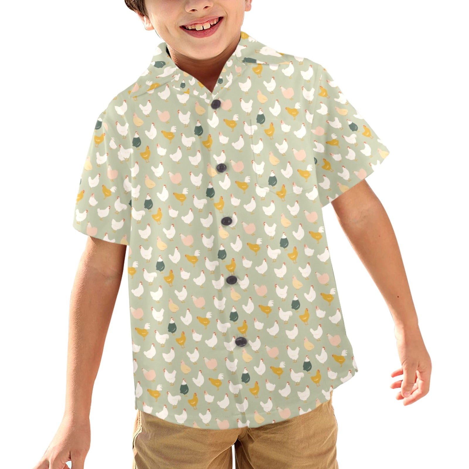 Chicken Life Junior Kids Hawaiian Shirt