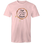 Life Is Too Short For Bad Coffee - Mens T-Shirt Pink Mens T-shirt Coffee Printed In Australia