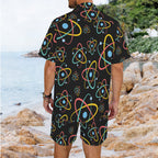 Atoms Men's Hawaiian Shirt & Shorts Set Men's Hawaiian Shirt & Shorts Set Printed Offshore Science