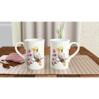 Personalise - Cockatoo, Australian Birds - White 10oz Porcelain Slim Mug Personalised Porcelain Mug animal Globally Fulfilled