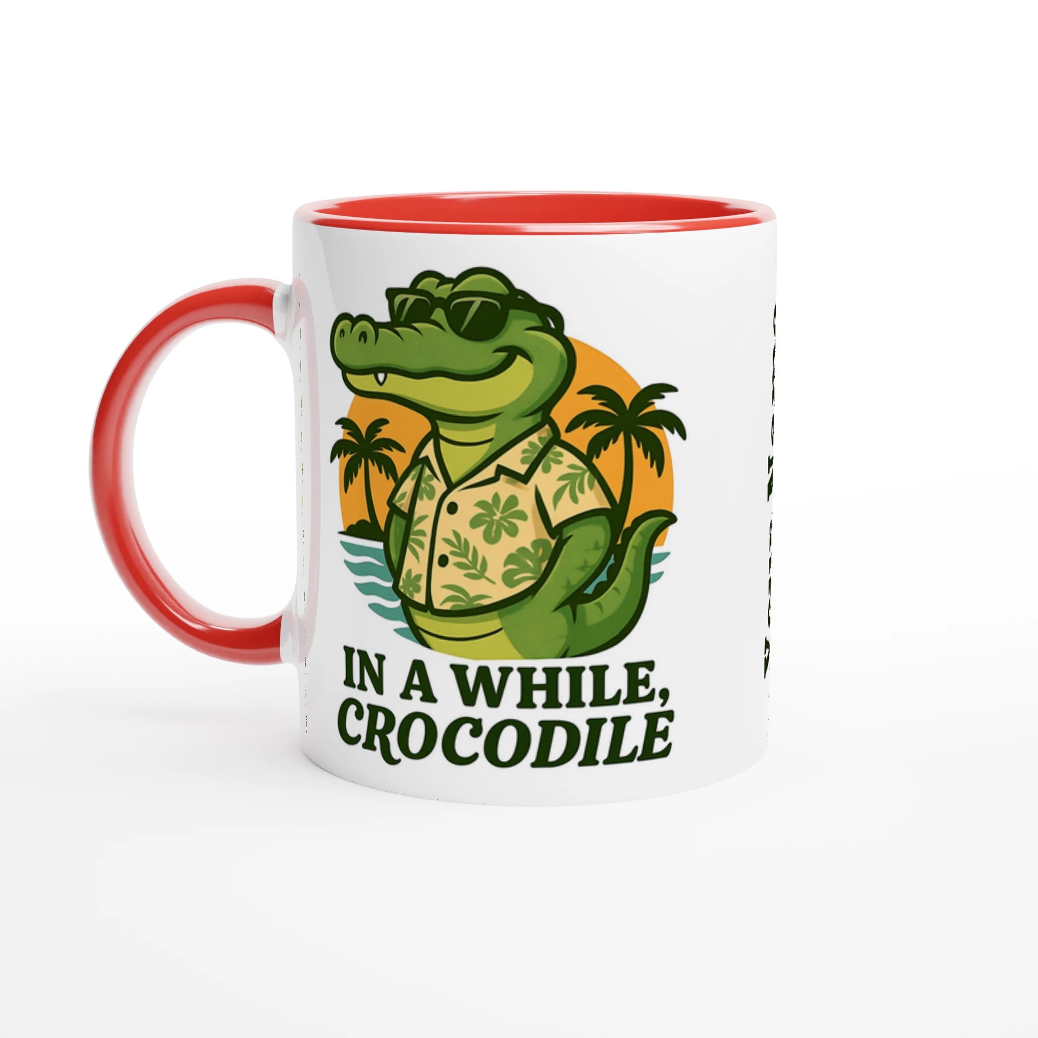 Personalised - In A While, Crocodile - 11oz Ceramic Mug Ceramic Red Personalised 11oz Mug animal Globally Fulfilled