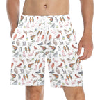 Birds Of A Feather Men's Mid-Length Beach Shorts 5XL Men's Mid-Length Beach Shorts animal Birds Printed Offshore