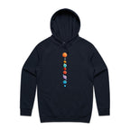 Our Solar System - Mens Hoodie Navy Mens Hoodie Printed In Australia Space