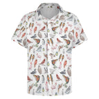Birds Of A Feather Women's Short-Sleeve Button Up Shirt Women's Short-Sleeve Button Up Shirt animal Birds Printed Offshore