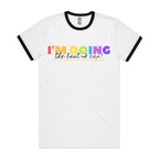 I'm Doing The Best I Can - Staple Ringer Tee White Black Ringer T-Shirt Positivity Printed In Australia