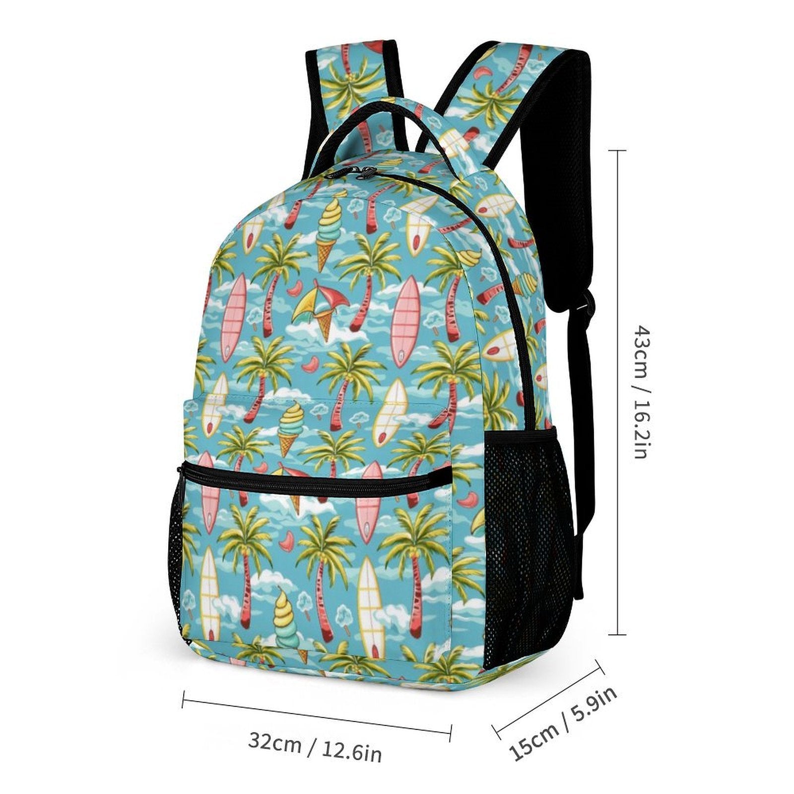 Summer Surf Backpack, Lunch Bag & Pencil Case Set