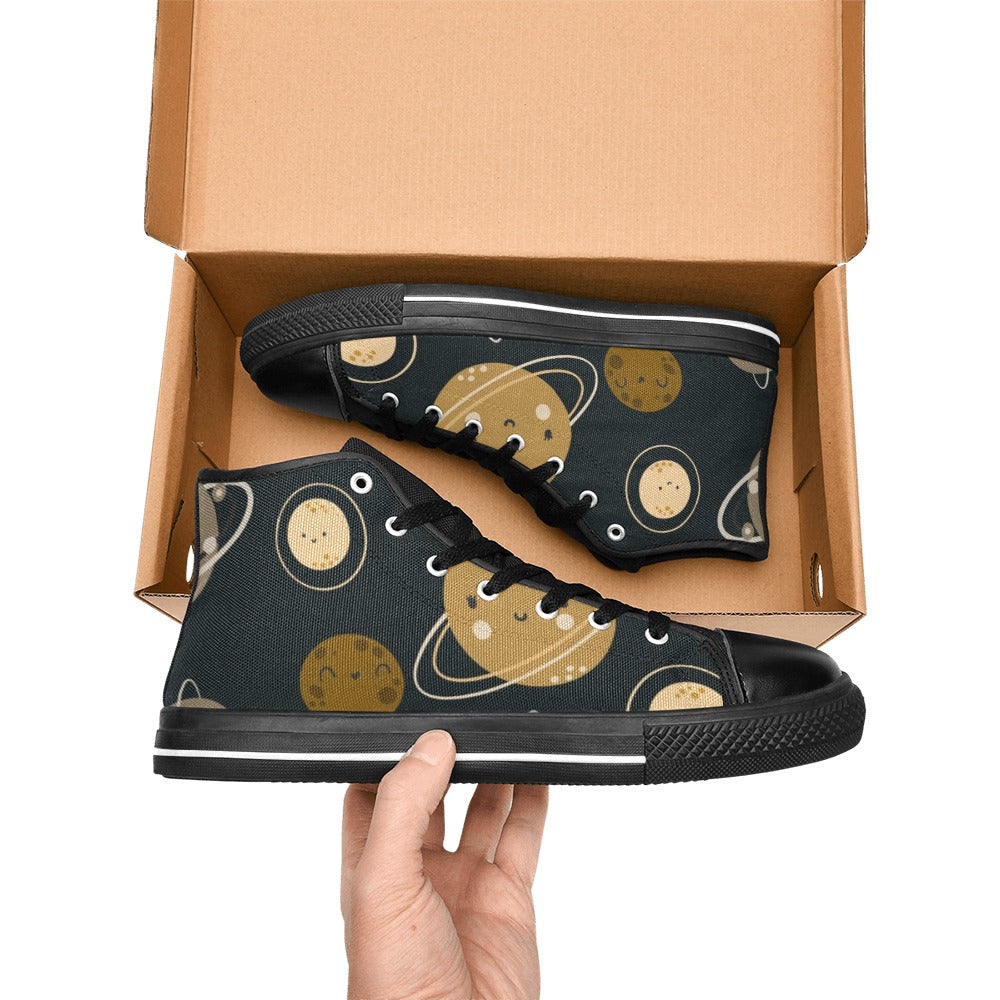 Planets - Men's High Top Canvas Shoes