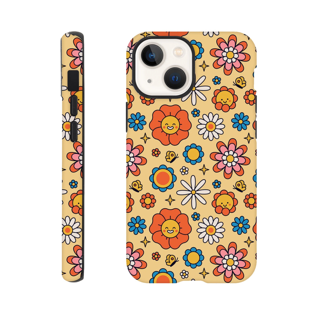 Hippy Flower - Apple iPhone Tough case iPhone 13 Mini iPhone Tough Case Globally Fulfilled Retro