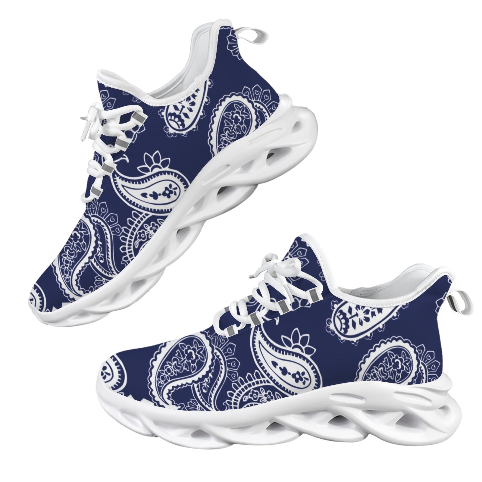 Blue Paisley Women's Twisted Sole Sneakers