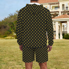 Yellow Lightning Men's Lightweight Sun Hoodie & Shorts Set Men's Lightweight Sun Hoodie & Shorts comic Printed Offshore