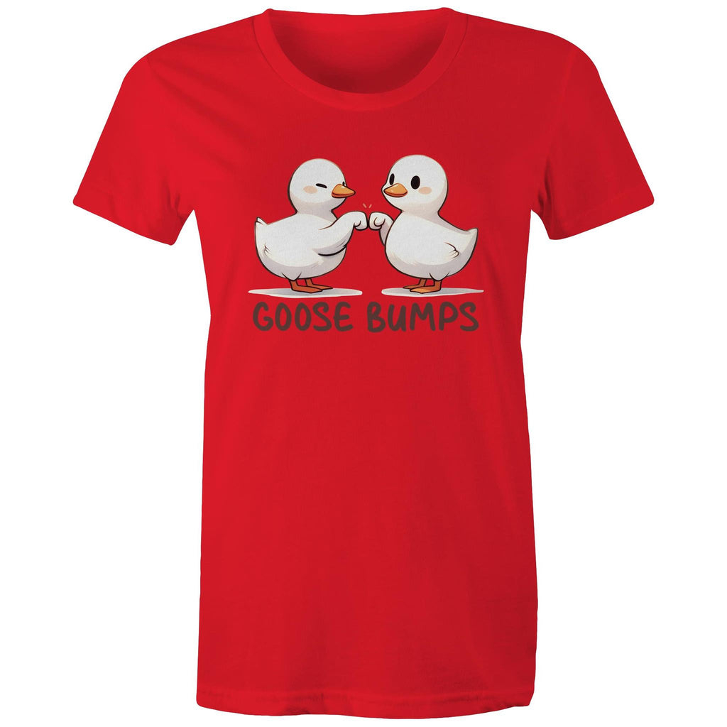 Goose Bumps - Womens T-shirt Red Womens T-shirt animal Printed In Australia