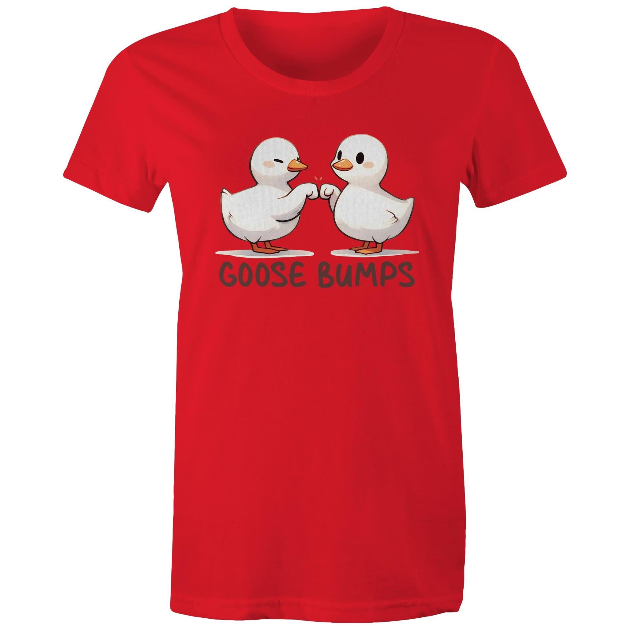 Goose Bumps - Womens T-shirt Red Womens T-shirt animal Printed In Australia