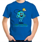 Make Every Day A Happy Earth Day - Kids Youth T-Shirt Bright Royal Kids Youth T-shirt Environment Printed In Australia