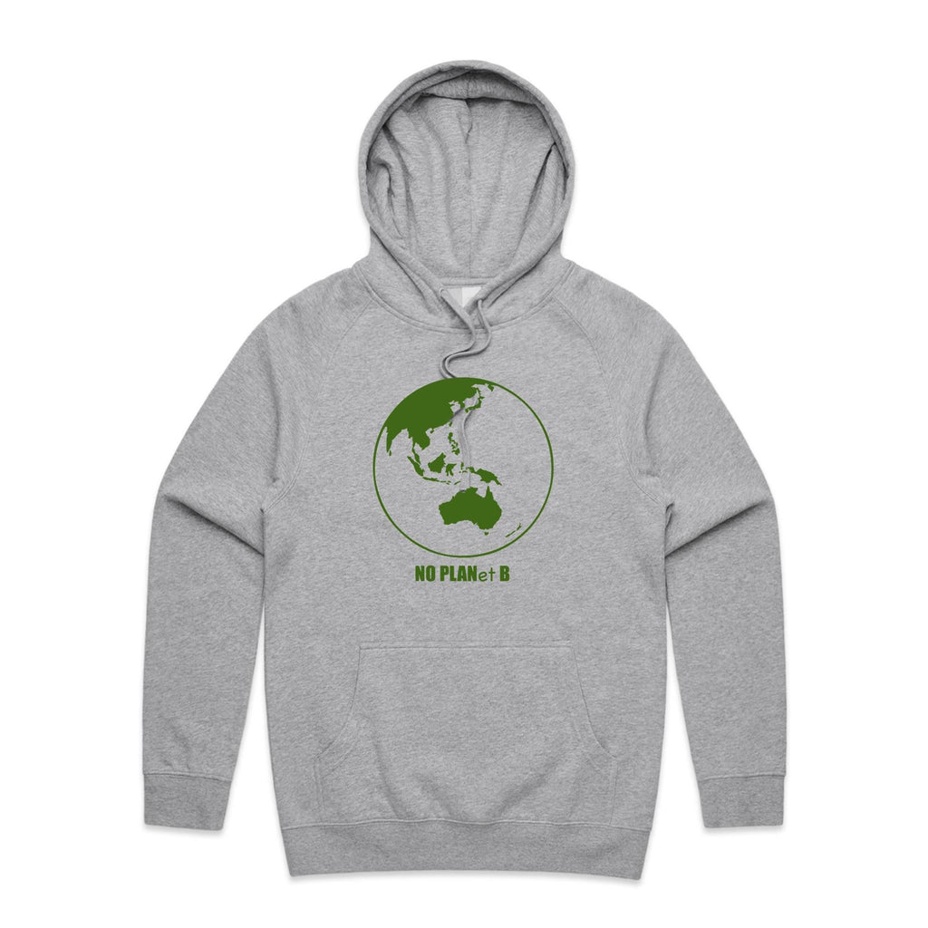 No Planet B - Mens Hoodie Grey Marle Mens Hoodie Environment Printed In Australia