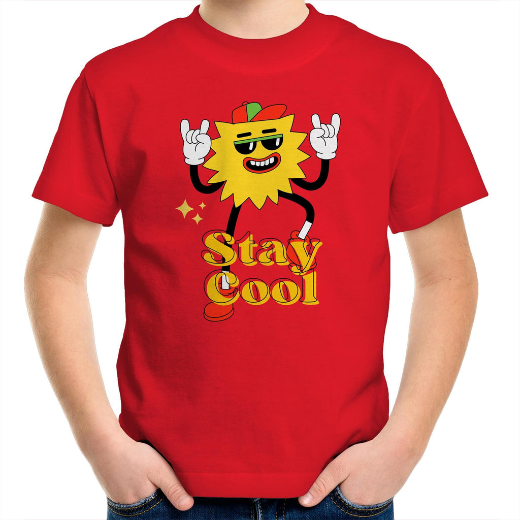 Stay Cool - Kids Youth T-Shirt Red Kids Youth T-shirt Printed In Australia
