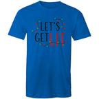 Let's Get Lit, Christmas Lights - Mens T-Shirt Bright Royal Mens Christmas T-shirt Christmas Printed In Australia