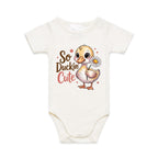 So Duckin' Cute AS Colour Baby Bodysuit Natural Baby Bodysuit animal Printed In Australia
