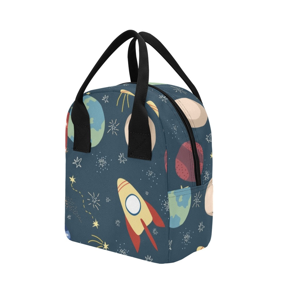 Rocket and Planets In Space - Zipper Lunch Bag Zipper Lunch Bag Printed Offshore