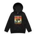 Drummer Kid - Kids Hoodie Black Kids Hoodie Music Printed In Australia