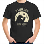 If A Bear Toots In The Woods, Saxophone Player - Kids Youth T-Shirt Black Kids Youth T-shirt animal Music Printed In Australia