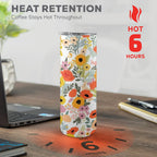 Fun Floral - 20oz Tall Skinny Tumbler with Lid and Straw