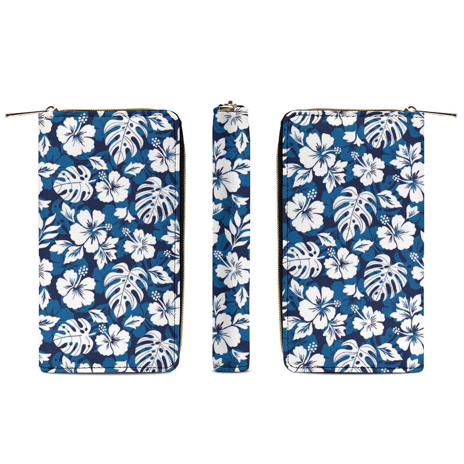 Blue Hawaiian Flower -  PU Leather Wallet