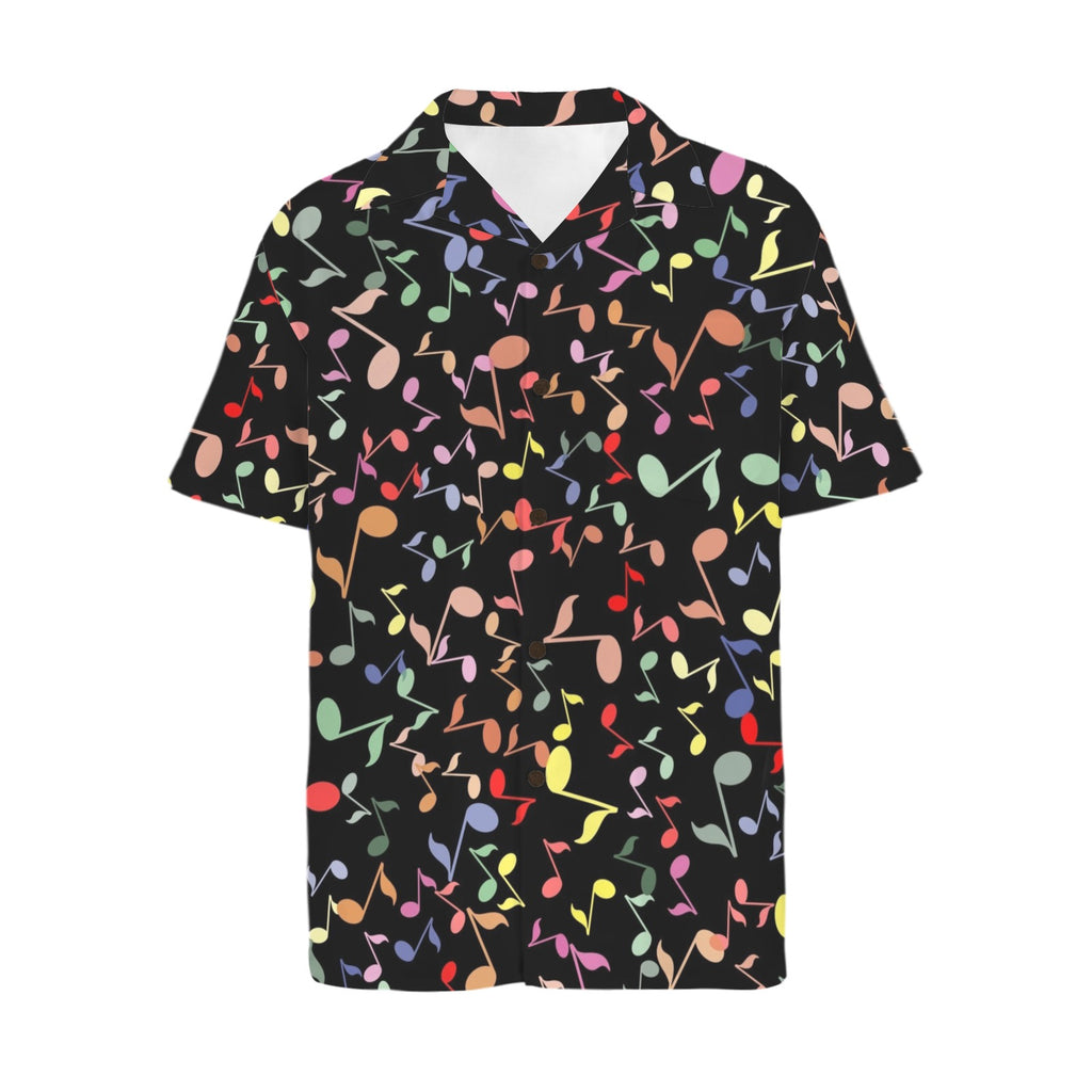 Quavers, Music Notes Men's Short Sleeve Hawaiian Shirt Men's Hawaiian Shirt (New) Music Printed Offshore