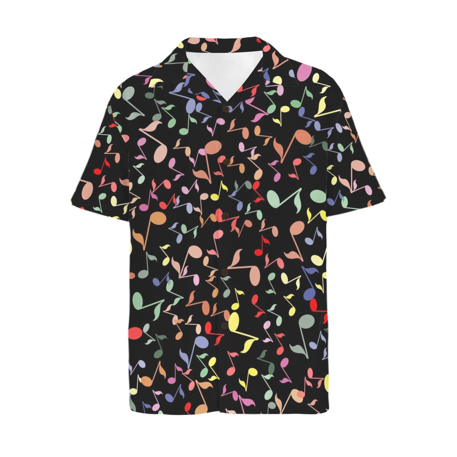 Quavers, Music Notes Men's Short Sleeve Hawaiian Shirt Men's Hawaiian Shirt (New) Music Printed Offshore