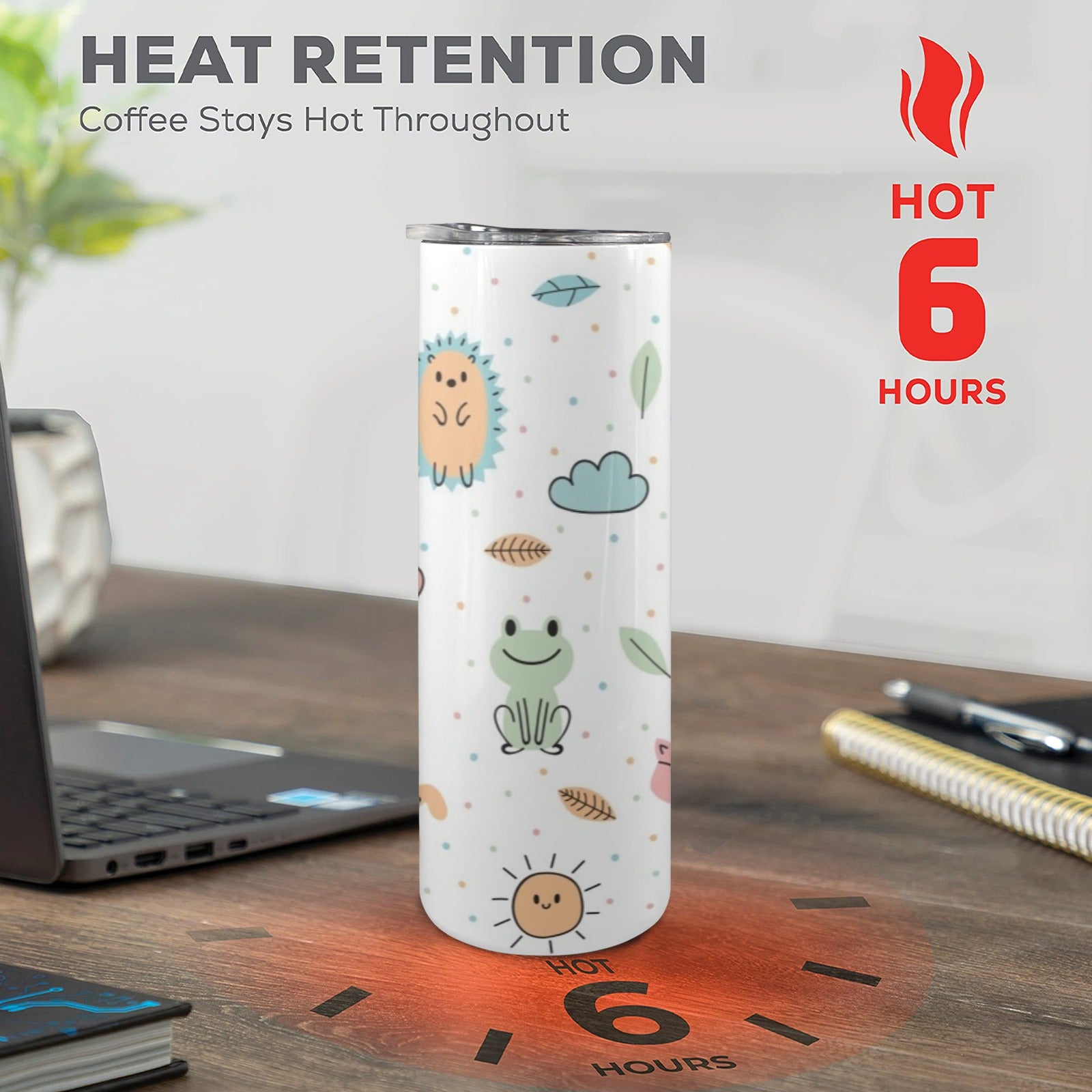 Cute Baby Animals - 20oz Tall Skinny Tumbler with Lid and Straw