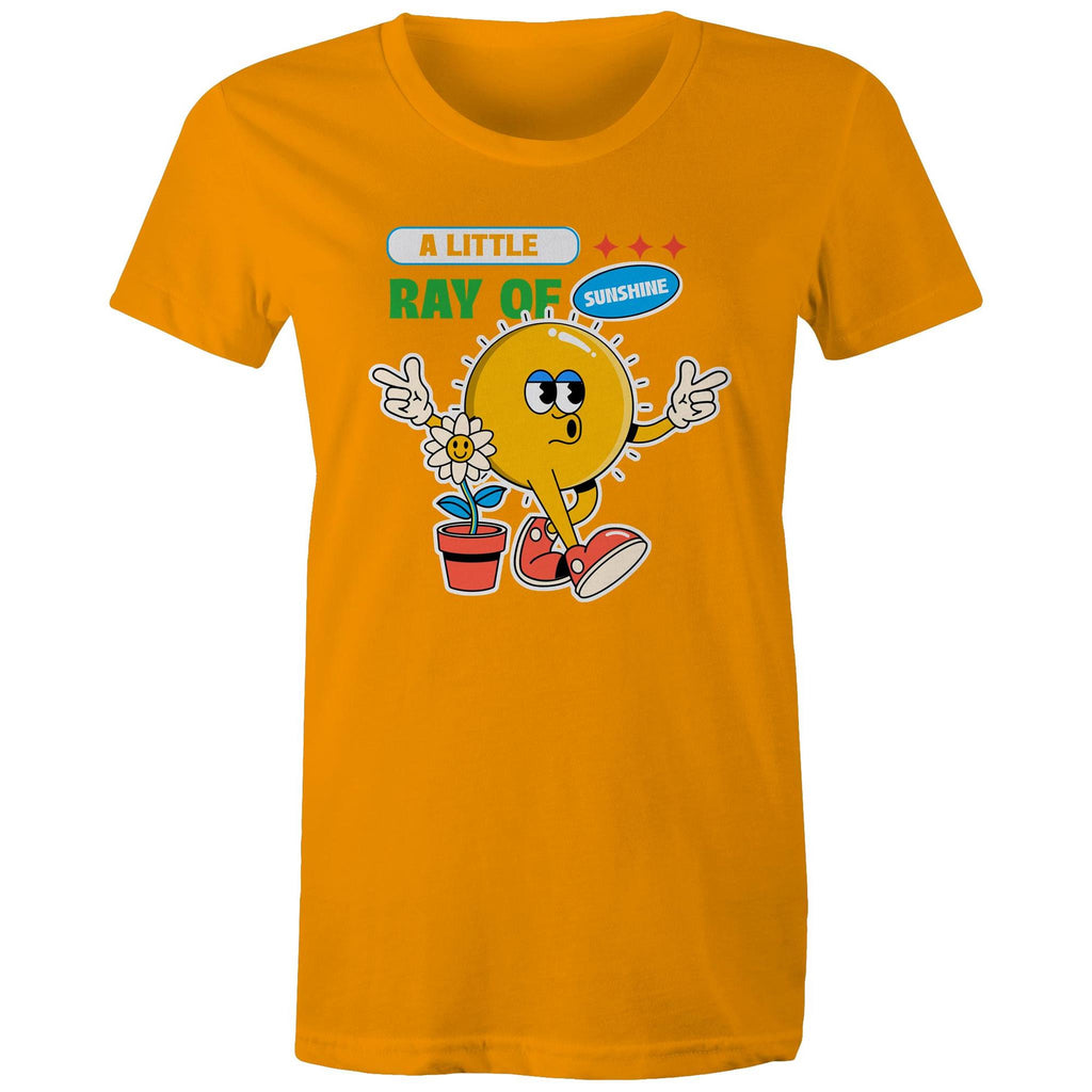 A Little Ray Of Sunshine - Womens T-shirt Orange Womens T-shirt Positivity Printed In Australia