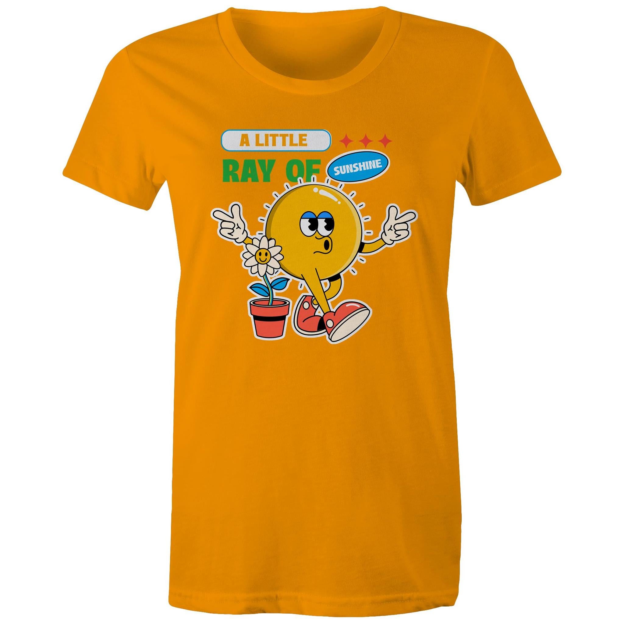 A Little Ray Of Sunshine - Womens T-shirt Orange Womens T-shirt Positivity Printed In Australia