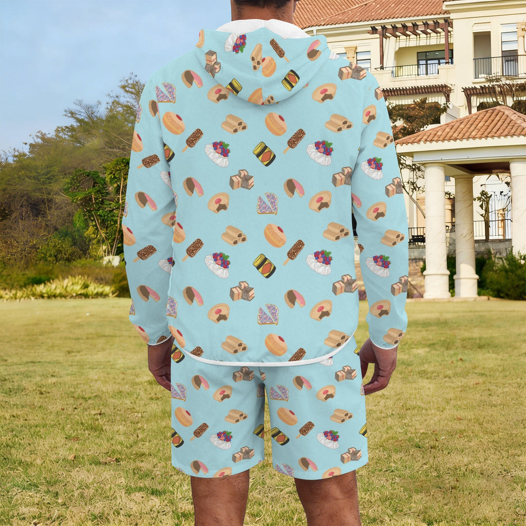 Classic Aussie Food Icons Men's Lightweight Sun Hoodie & Shorts Set
