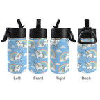 Cute Unicorn Rainbow 12oz Kids Water Bottle with Straw Lid