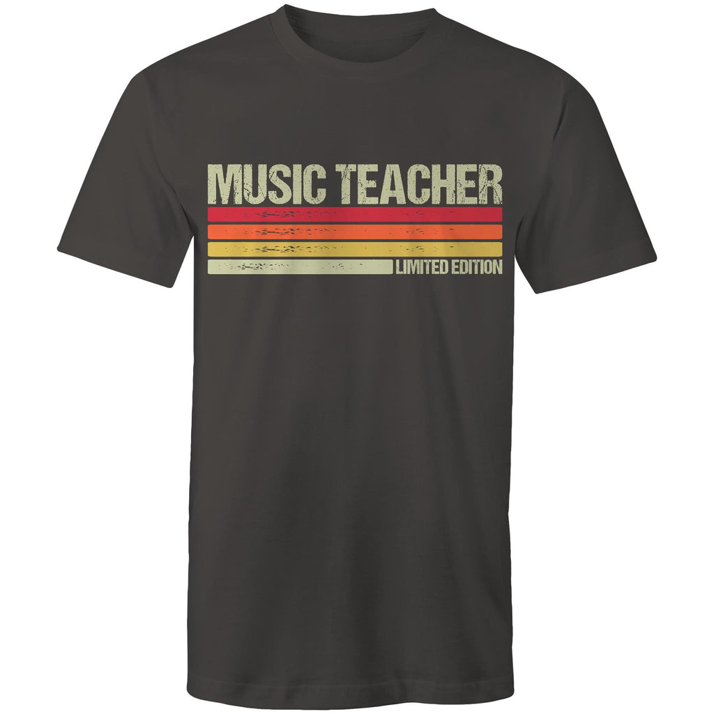 Music Teacher, Limited Edition - Mens T-Shirt Charcoal Mens T-shirt Music Printed In Australia Teacher