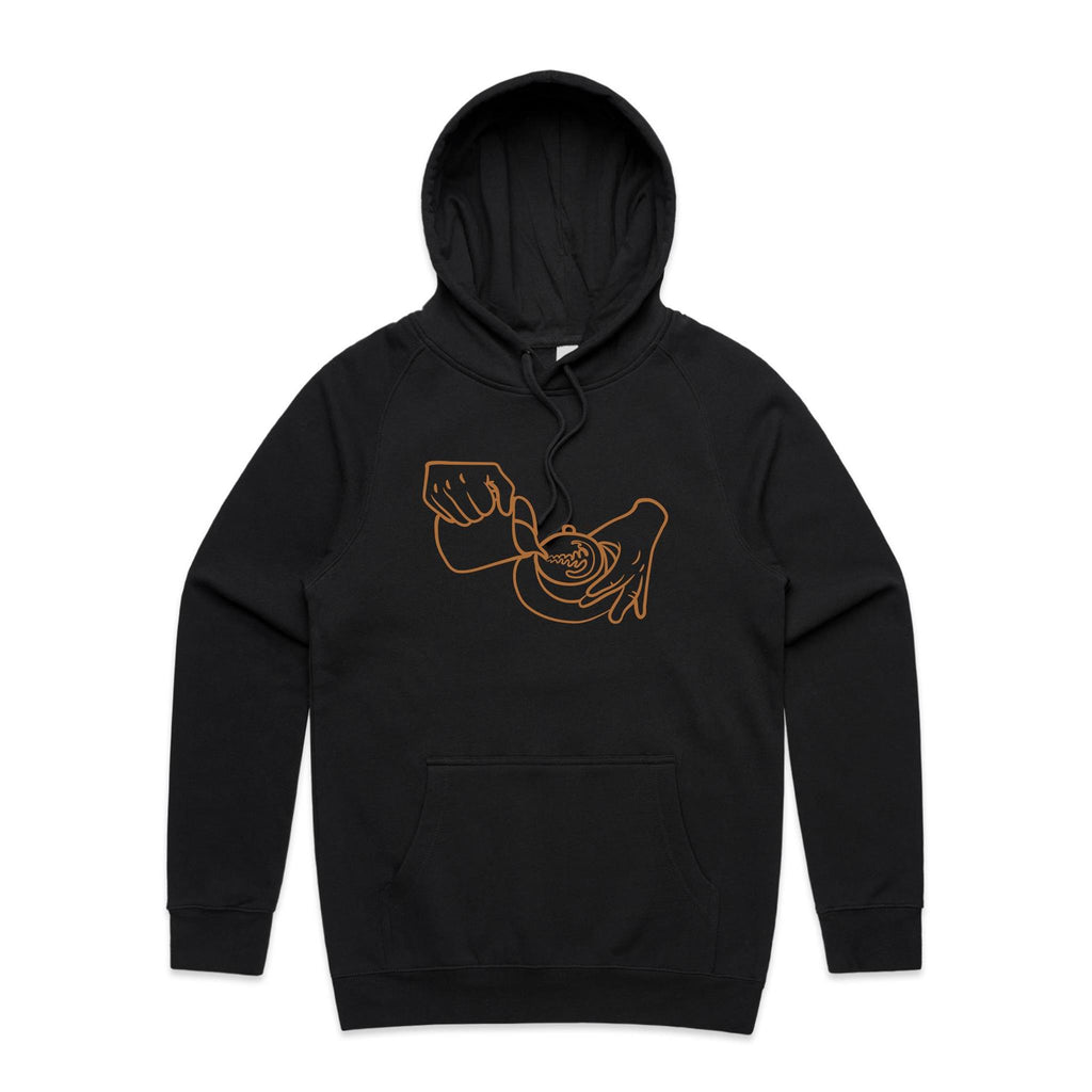 Barista - Mens Hoodie Black Mens Hoodie Coffee Printed In Australia