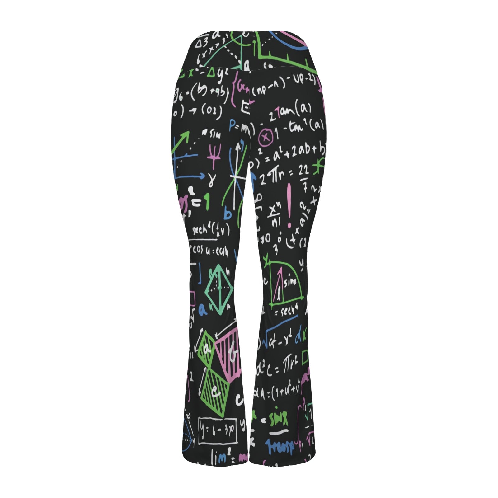Equations In Green And Pink High Waist Crossover Tummy Control Flare Leggings High Waist Flare Leggings Maths Printed Offshore