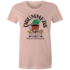 Drummers Plant The Beat - Womens T-shirt Pale Pink Womens T-shirt Music Printed In Australia