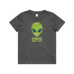 Alien, Humans Aren't Real Kids AS Colour T-shirt